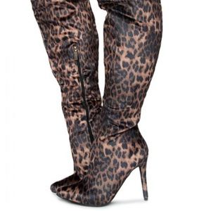 Dedicate-45s Over the Knee Boots Leopard